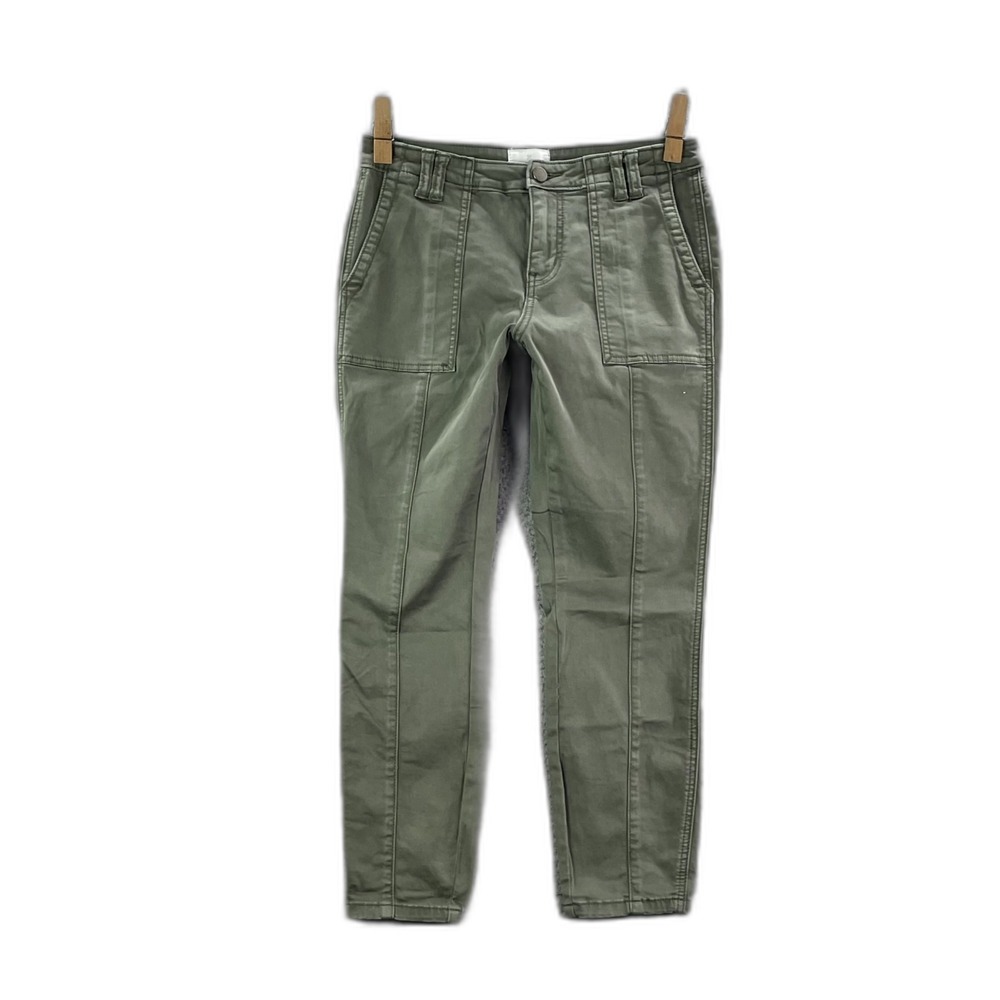 Caslon Cropped Pants Womens 30x24* Olive Green‎ Stretch Workwear Outdoor Skate